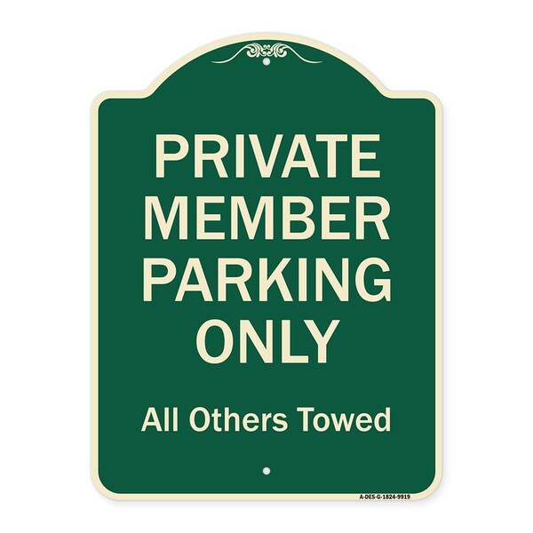 Designer Series-Private Member Parking Only All Others Towed, 24" x 18", G-1824-9919